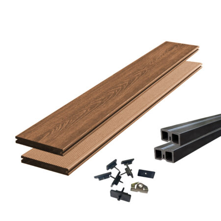 Elegance - Massief houtnerf - Almond brown - 1m² Totaalpakket
