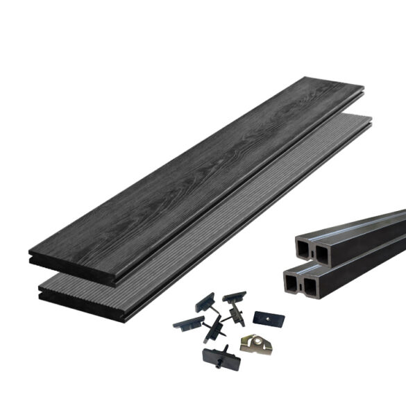 Elegance - Massief houtnerf - Antracite dark grey - 1m² Totaalpakket