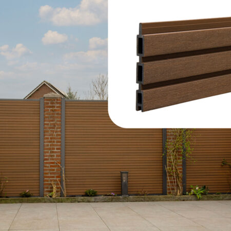 Losse Schutting Plank - Natural Notch – Eco Shield – Teak (Bruin)